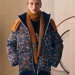 Tory Burch floral puffer coat - Size small
